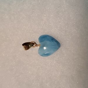 Larimar Heart Pendant 14k gold